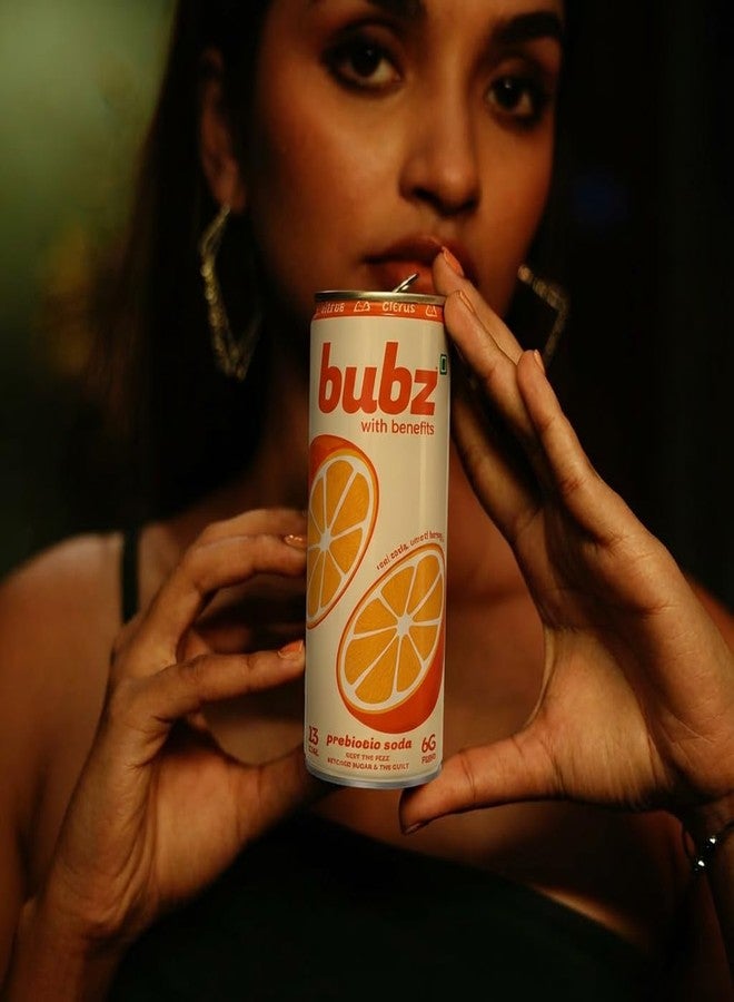 Bubz Citrus Prebiotic Soda | 6g Prebiotic Fiber | 0g Added Sugar | Naturally Sweetened by Monk Fruit | 13 Kcal per can only | Pack of 6 (250ml) - Image 4