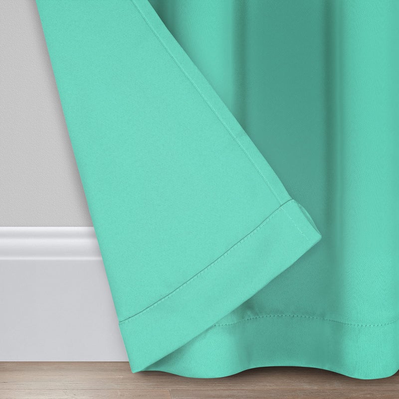 Eclipse Blackout Curtains for Bedroom-Darrell 37" x 84" Insulated Darkening Single Panel Rod Pocket Window Treatment Living Room, Mint (16205037084MNT) - Image 3