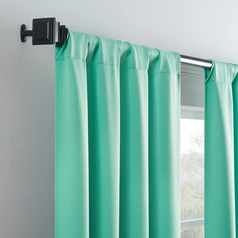 Eclipse Blackout Curtains for Bedroom-Darrell 37" x 84" Insulated Darkening Single Panel Rod Pocket Window Treatment Living Room, Mint (16205037084MNT) - Image 2