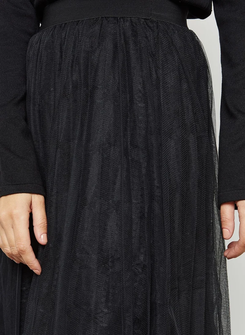 ELLA Pleated Textured Skirt