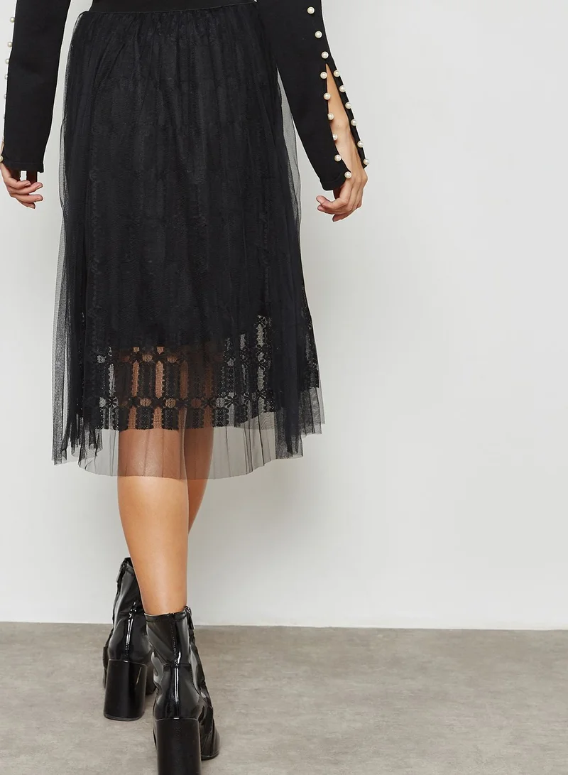 ELLA Pleated Textured Skirt