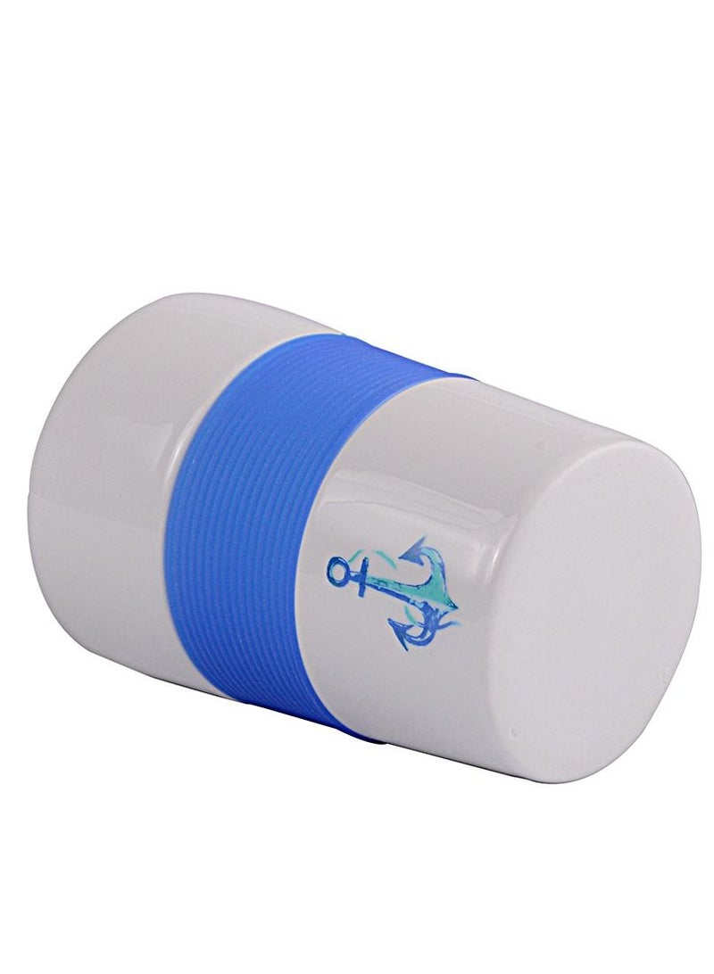 Anemoss Anchor Design Ceramic Coffee Mug, Blue White Coffee Cup - Image 3