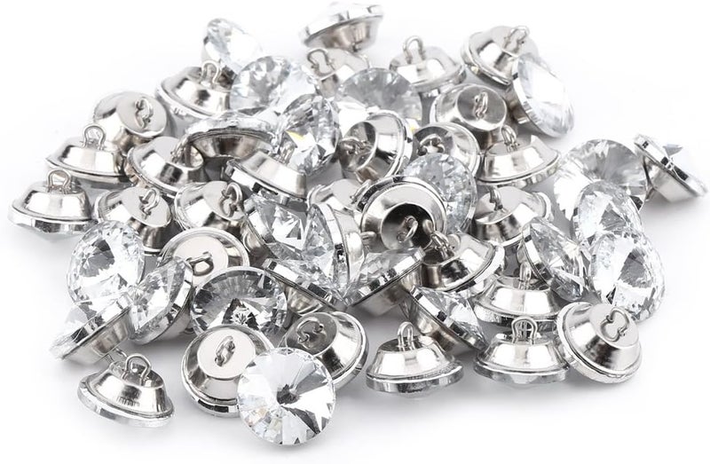 Haofy 50PCS Rhinestone Crystal Buttons Glass Sewing Craft 25mm 1in Clear Sparkling for Sofa Wooden Furniture DIY Upholstery Decoration (25mm) - Image 4