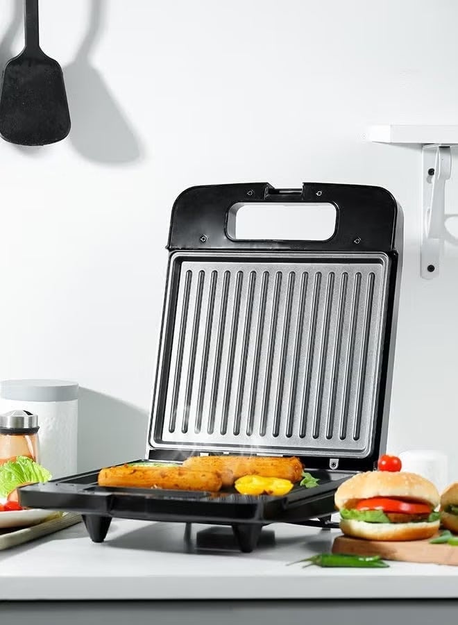 RIVORA Refura RE-911 1400W 4 Slice Dual Indicator Grill and Sandwich Maker with Removable Drip Tray - Image 1
