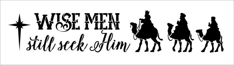 Studio R 12 Wise Men Still Seek Him Stencil by StudioR12 | Christmas Camels Word Art Reusable Mylar Template | Painting, Chalk, Mixed Media | Use for Crafting, DIY Home Decor (21" x 7") - Image 2