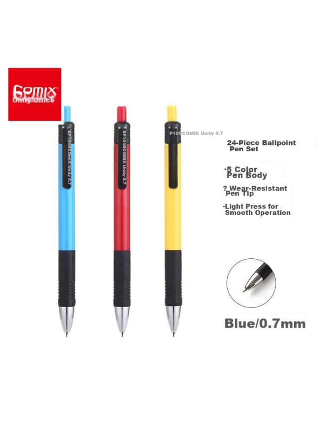 كوميكس Comix 24-pack أقلام حبر سلس 0.7mm، قرطاسية مكتبية، أدوات، Bp104r - Image 1