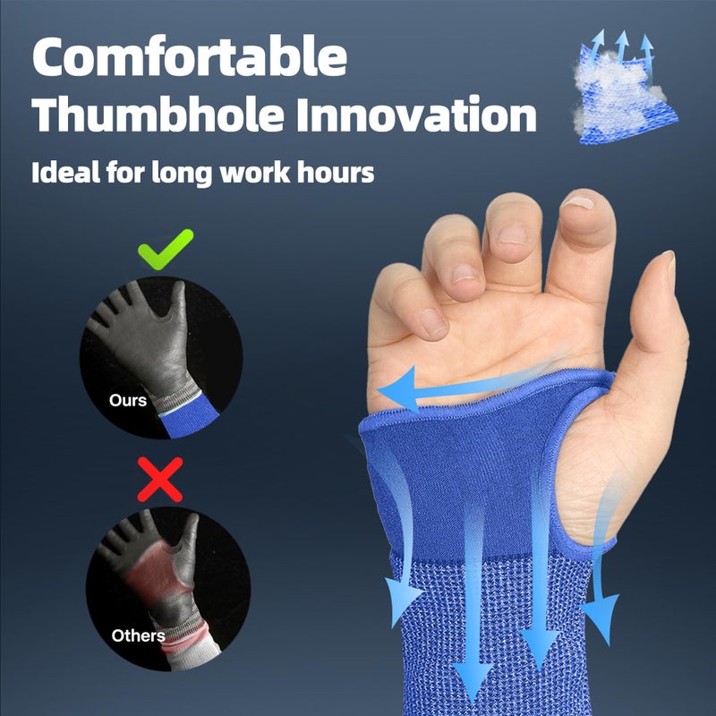 Schwer AIR-SKIN ANSI A6 Cut Resistant Arm Sleeves for Men & Women S902, Arm Protectors for High Risk Work, Arm Protectors for Thin Skin, Gardening Sleeves for Farming, Lightweight, Breathable - Image 4