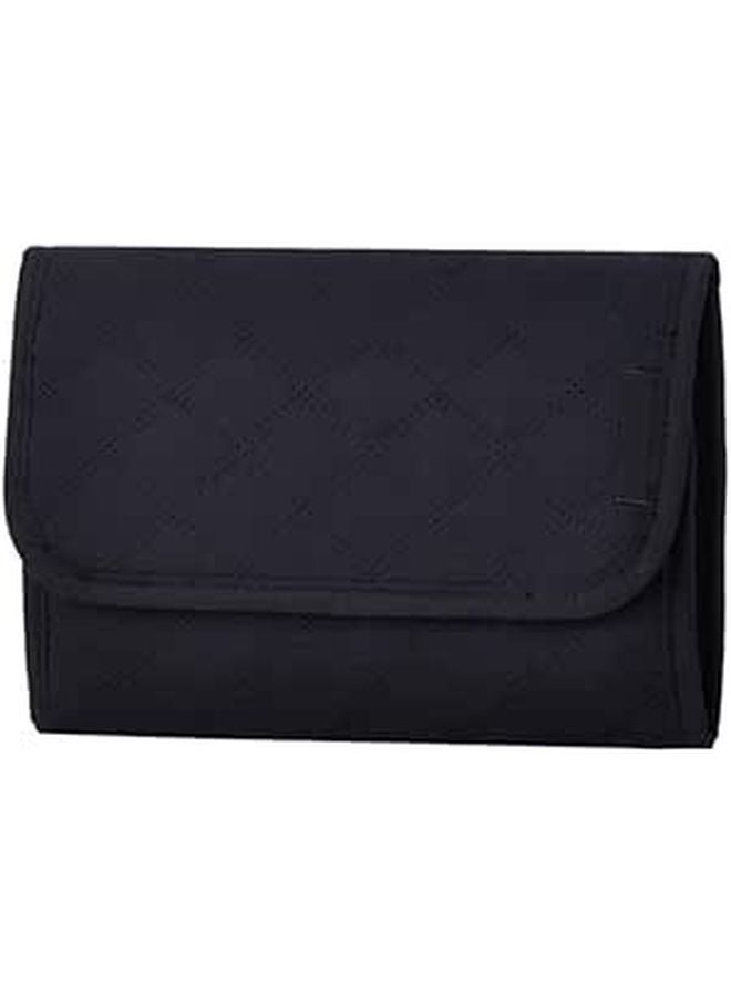 Foldable Jewelry Organizer Roll Portable Travel Case Soft Storage For Earrings Bracelets Black - Image 1