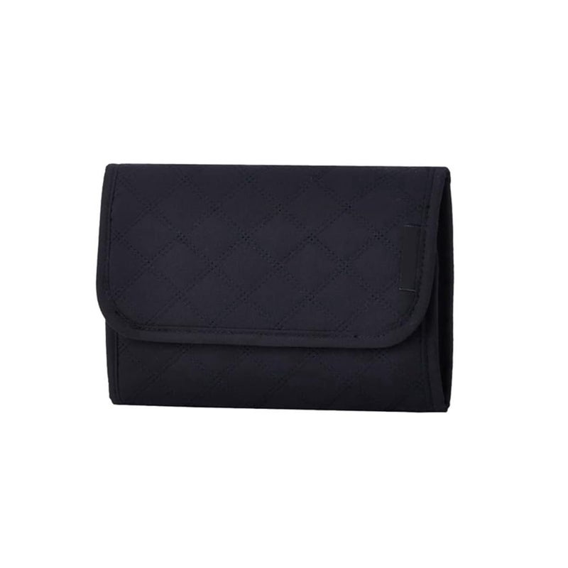 Foldable Jewelry Organizer Roll Portable Travel Case Soft Storage For Earrings Bracelets Black - Image 2