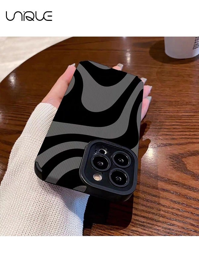 Unique Compatible with iPhone 15 Pro Case with Fashion Simple Cute Zebra Stripes Pattern Case for Women Girls Soft Silicone Protection Case for iPhone 15 Pro-Gray - Image 4