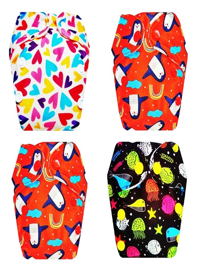 Dumbledo Premium Newborn Cloth Diaper with Integrated Soaker (Pack of 4) | Soft & Gentle | 6-Layer Absorbent Pad | Adjustable Snaps | All-Day Wear | 0 - 4 Months | Unisex Baby - Image 1