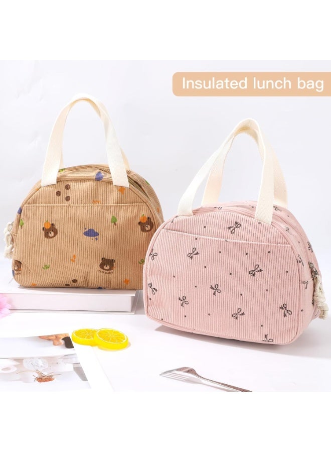 SYOSI Insulated Lunch Bag for Women, Durable Lunch Box Carrier, Large Capacity Cooler Tote with Thermal Insulation, for Work, School, Picnics, Camping Trips, and Outdoor Activities (Bear Brown) - Image 5