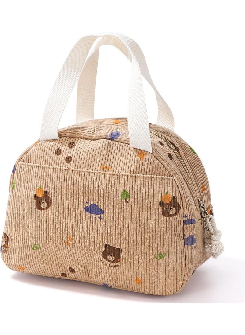 SYOSI Insulated Lunch Bag for Women, Durable Lunch Box Carrier, Large Capacity Cooler Tote with Thermal Insulation, for Work, School, Picnics, Camping Trips, and Outdoor Activities (Bear Brown) - Image 1