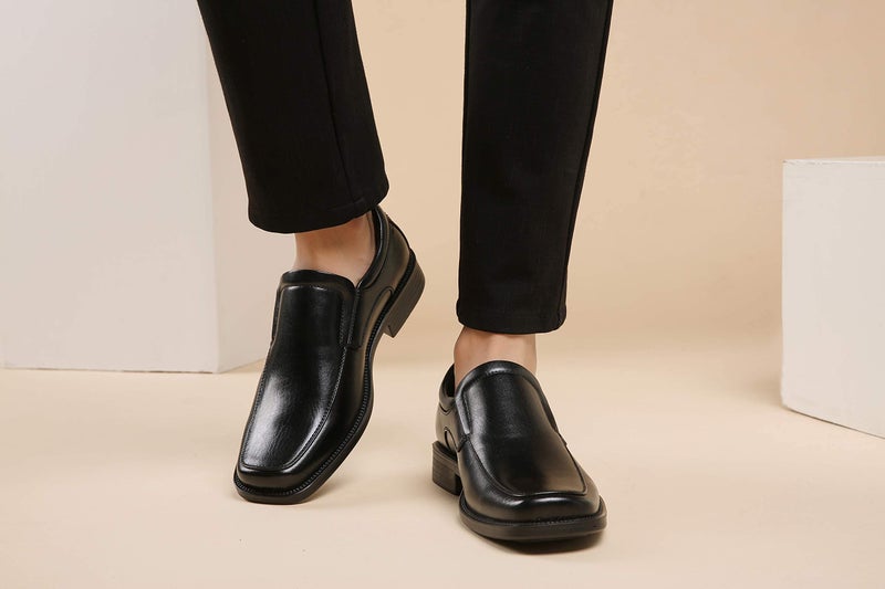 DECARSDZ Men's Dress Shoes Slip On Casual Loafers for Men Black - Image 2