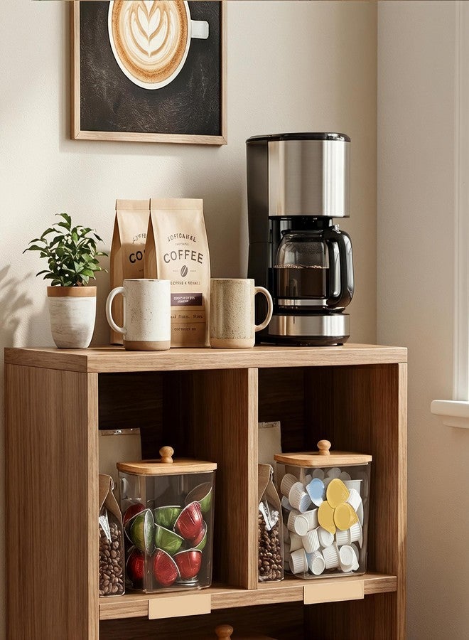 ZECENN منظم كبسولات القهوة ZECENN K Cup، حامل كبسولات قهوة شفاف، صندوق تخزين لكريمة القهوة Coffee mate، حاويات تخزين كبيرة السعة مع أغطية، تنظيم وتخزين ركن القهوة (عبوة من 3 قطع) - Image 3