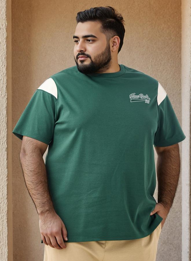 سبلاش فيڤ تيشيرت مقاس كبير بياقة دائرية وقصة مخيطة - Image 1