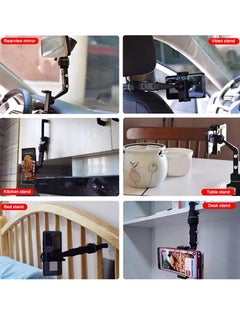 ELTRAZONE Multifunctional Rearview Mirror Phone Holder with 360° Rotation and 3-in-1 Charging Cable  - Image 4