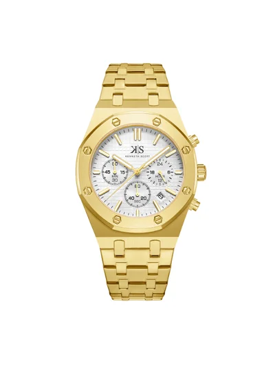 KENNETH SCOTT Men's Stainless Steel Multi Function Watch K24112-GBGW - 42 mm