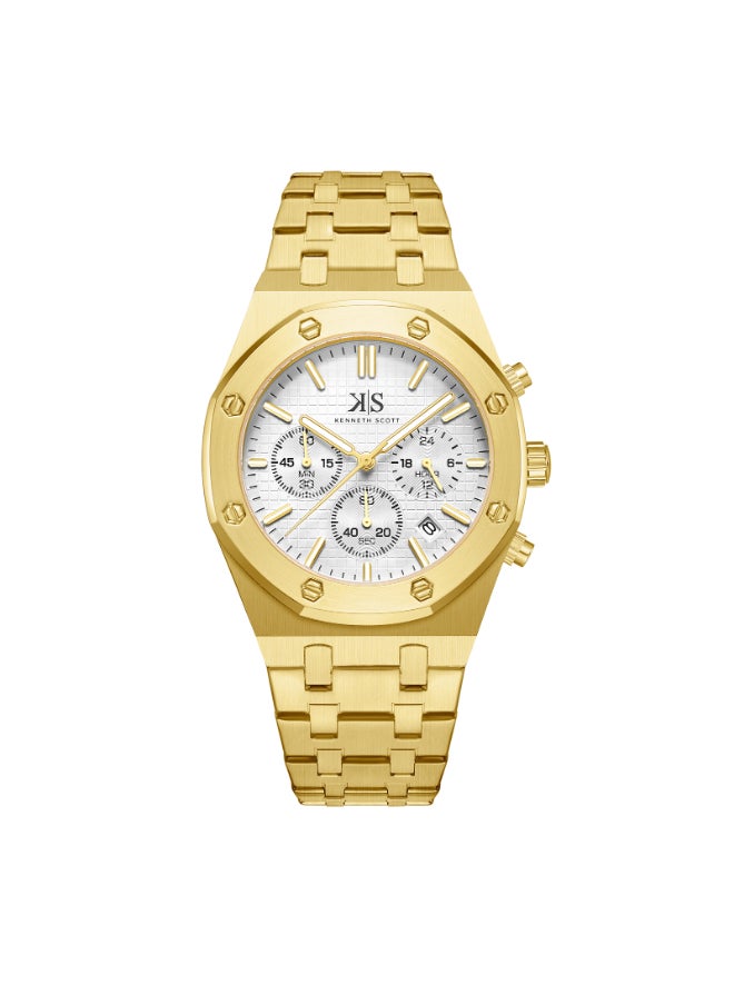 KENNETH SCOTT Men's Stainless Steel Multi Function Watch K24112-GBGW - 42 mm  - Image 1