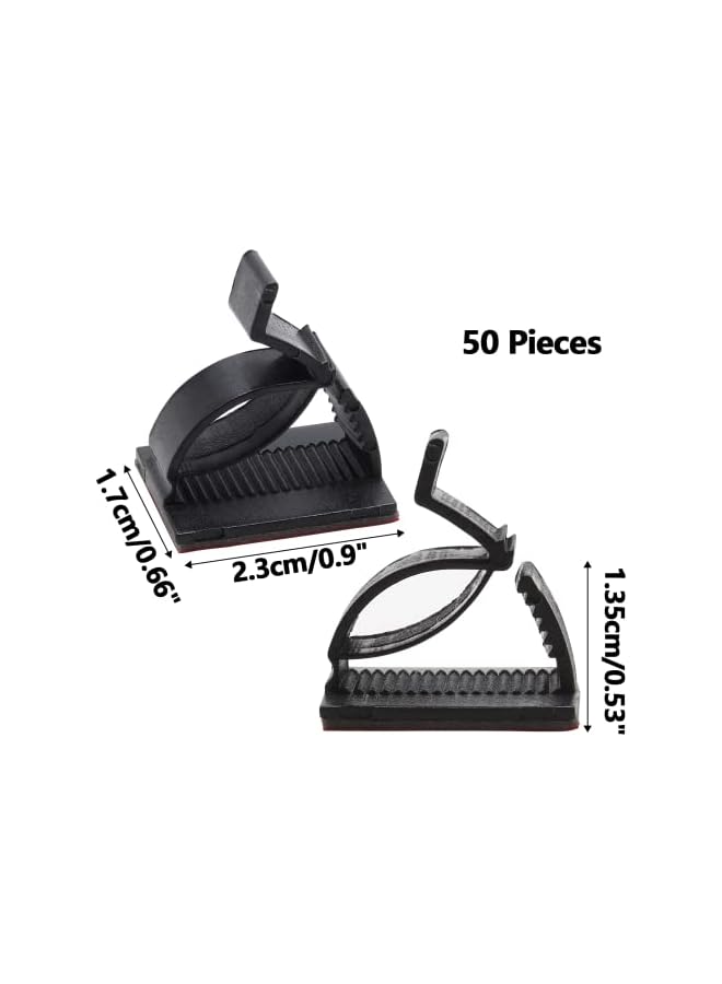 Green Tiger 50 Pieces Plastic Cord Adhesive Storagefor Cable Clips, Cable Organizer for Cord Cable Clamp Management - Image 2