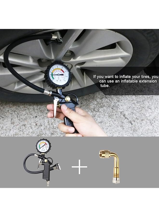 Linjie Tire Pressure Gauge，Gauge With Inflator，Heavy Duty Air Chuck And Compressor Accessories With Rubber Hose And Quick Connect Coupler, For Trucks, Cars, Motorcycles, Bicycles - Image 5