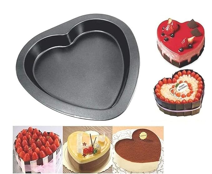 black sparrow NonStick Cake Mould I Teflon Coated Heart Square Round Shapes with Loose Base I Springform Removable Baking Pan I Cake Baking tins I Can be Used Microwave Oven I Black Set of 3 Pcs - Image 5