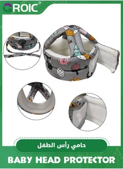 GROIC واقي رأس الطفل، خوذة الطفل للمشي الزحف، خوذة الرضع ومنصات ركبة الطفل 3 أزواج، وسادة رأس آمنة بدون صدمات، غطاء حماية قابل للتعديل  - Image 4