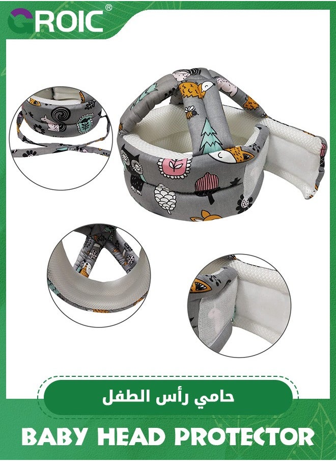 GROIC Baby Head Protector Baby Helmet for Crawling Walking,Infant Helmet & Baby Knee Pads 3 Pairs, No Bump Safety Head Cushion Bumper Bonnet Adjustable Protective Cap  - Image 4