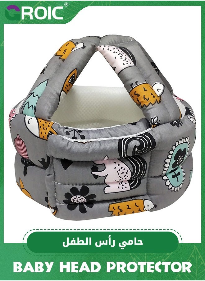 GROIC Baby Head Protector Baby Helmet for Crawling Walking,Infant Helmet & Baby Knee Pads 3 Pairs, No Bump Safety Head Cushion Bumper Bonnet Adjustable Protective Cap  - Image 3
