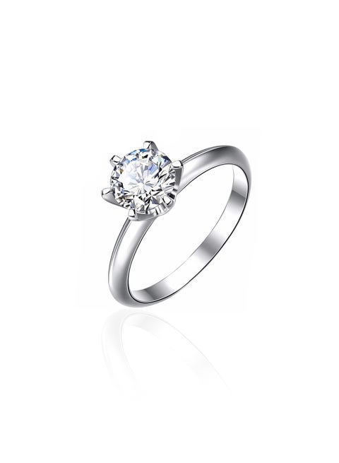 خاتم مويسانتي 1 قيراط ستة مخالب