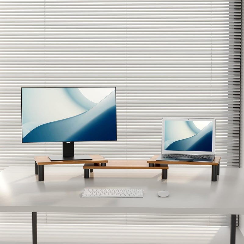 upergo Single & bulk storage compatible ID-42 Solid Wood Monitor Riser, Laptop Stand Desk Practical versatile construction - Image 4
