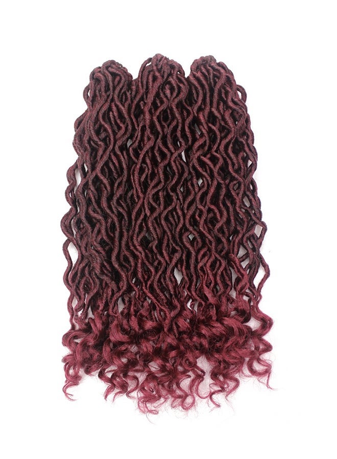 NIBEMINENT 3-Piece Wavy Hair Extension Burgundy - Image 1