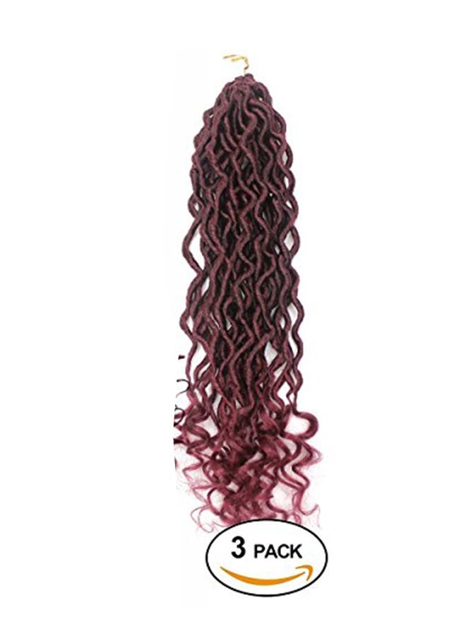 NIBEMINENT 3-Piece Wavy Hair Extension Burgundy - Image 2