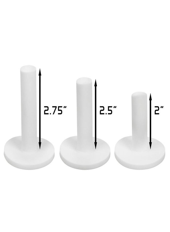 Orlimar Rubber Driving Range Golf Tees for Range Mats or Simulator (3 Pack Assorted Sizes, White), 2-inch, 2.5-inch and 2.75-inch Height Tees for Indoor or Outdoor Use - Image 2