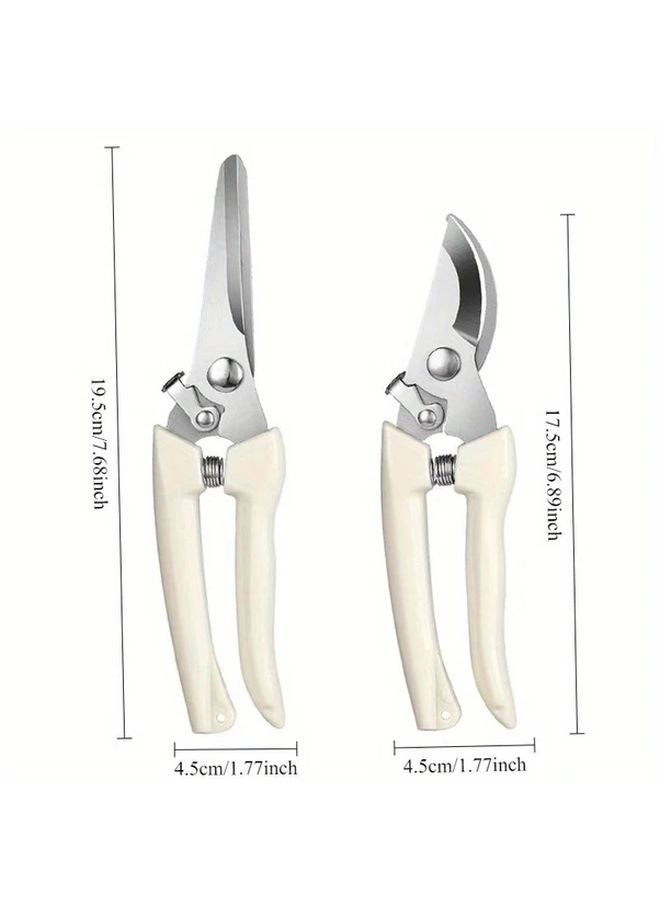 2pcs Heavy Duty Gardening Shears Set Straight And Curved Pruning Scissors - Image 5