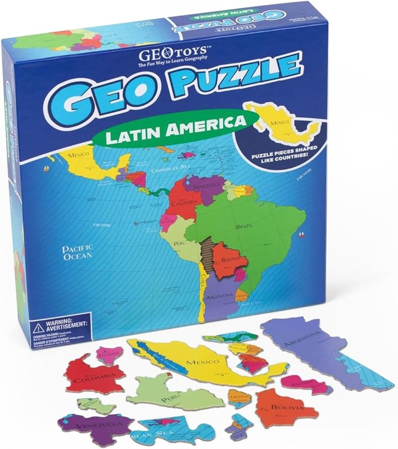 Geotoys GeoPuzzle Latin America - Educational Geography Jigsaw Puzzle (50 pcs) - Image 1
