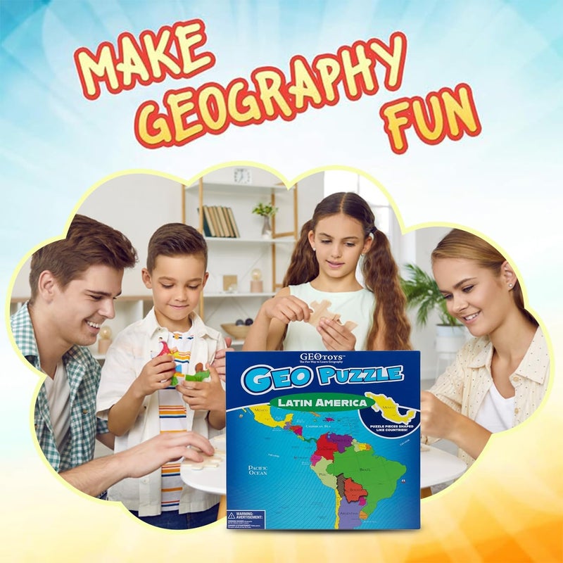 Geotoys GeoPuzzle Latin America - Educational Geography Jigsaw Puzzle (50 pcs) - Image 2