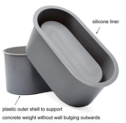 catin Silicone Planter Mold for Cement Oval Concrete Mold and Form for Flower Pot Candle Vessel DIY - Image 3