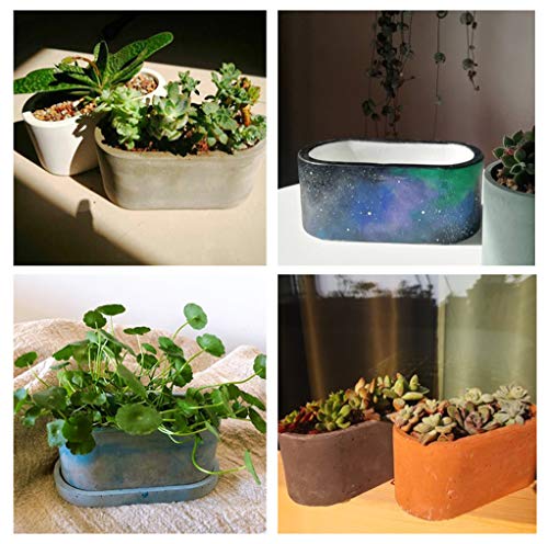 catin Silicone Planter Mold for Cement Oval Concrete Mold and Form for Flower Pot Candle Vessel DIY - Image 4