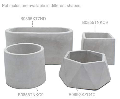 catin Silicone Planter Mold for Cement Oval Concrete Mold and Form for Flower Pot Candle Vessel DIY - Image 5