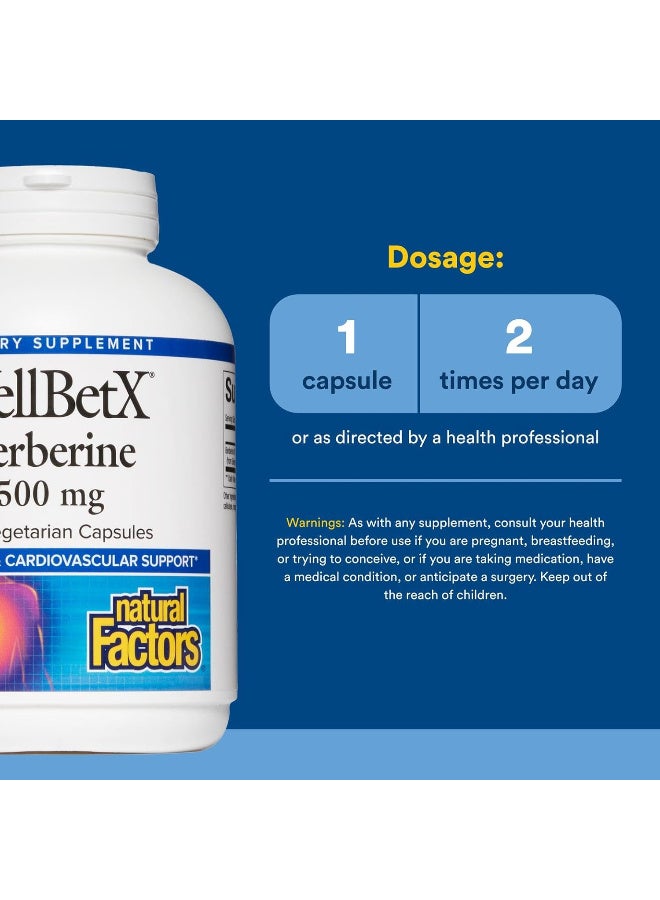 WellBetX Berberine Dietary Supplement Capsules 120'S
