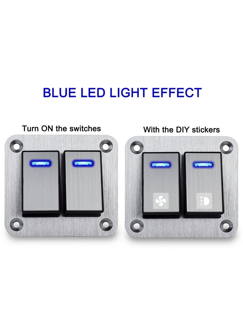 SYOSI Waterproof Toggle Switch Panel – 2 Gang Aluminum Toggle Switch Panel, 12V/24V Switch Panel, 3 Pin On-Off Car Switches, for Automotive Car Boat Truck Motorcycle Jeeps RV UTV - Image 5