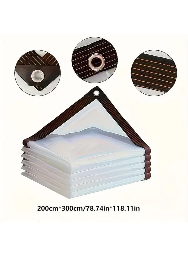 Transparent Rain Cover 78 74inch x 118 11inch for Patio Porch Greenhouse Camping - Image 1