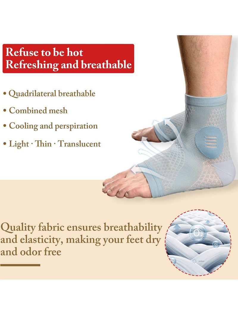SYOSI 2 Pairs Dr. Sock Soothers - Neuropathy and Plantar Fasciitis Relief Compression Socks - Anti-Fatigue Foot Sleeve for Men Women, Pain Relief Support - Size L (Gray) - Image 5