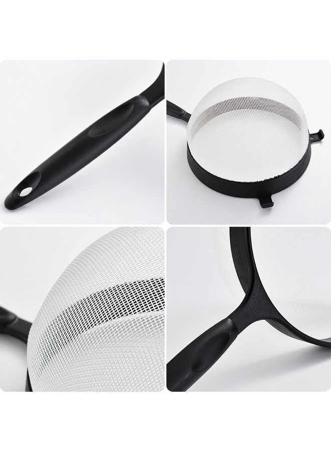 NIBEMINENT 5-Piece Plastic Flour Sieve Black/White - Image 4
