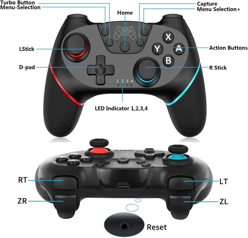 [2020 Upgraded Version] Wireless Switch Pro Controller Nintendo Switch Controller Switch Remote Gamepad Joystick - Image 4