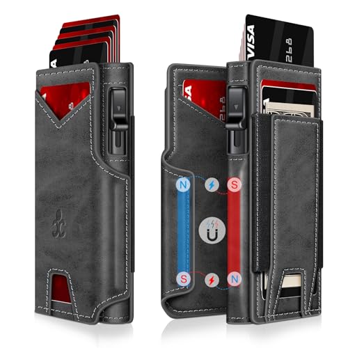 SEMORID Wallet for Men Wallet with Slim Pop Up Card Holder 9-13 Cards, Bifold Minimalist Smart Wallet RFID Blocking Credit Card Holder with ID Window & Stretchable Cash Slot Compact Metal Aluminum Card Case - Image 1