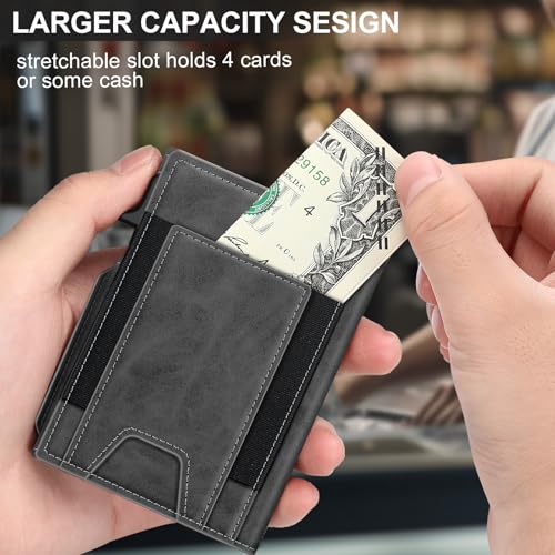 SEMORID Wallet for Men Wallet with Slim Pop Up Card Holder 9-13 Cards, Bifold Minimalist Smart Wallet RFID Blocking Credit Card Holder with ID Window & Stretchable Cash Slot Compact Metal Aluminum Card Case - Image 4