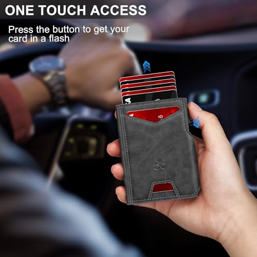 SEMORID Wallet for Men Wallet with Slim Pop Up Card Holder 9-13 Cards, Bifold Minimalist Smart Wallet RFID Blocking Credit Card Holder with ID Window & Stretchable Cash Slot Compact Metal Aluminum Card Case - Image 2