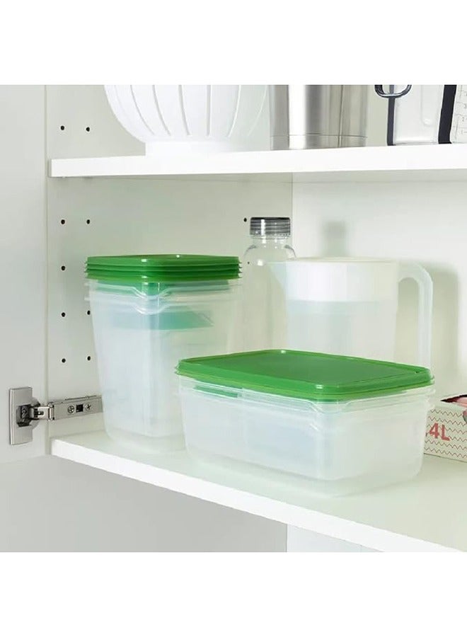 Pruta Food Container Boxes with Lid Set of 17 Clear/Green Microwave Freezer Dishwasher Safe - Image 2